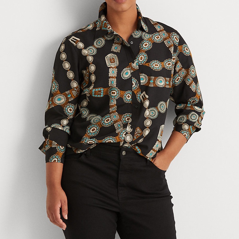 Lauren Ralph Lauren Concho Belt-Print Shirt Southwest